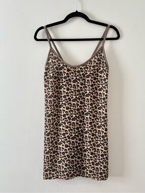 Hand Over Leopard Print Mini Dress Slip Sleeveless Animal Print Summer